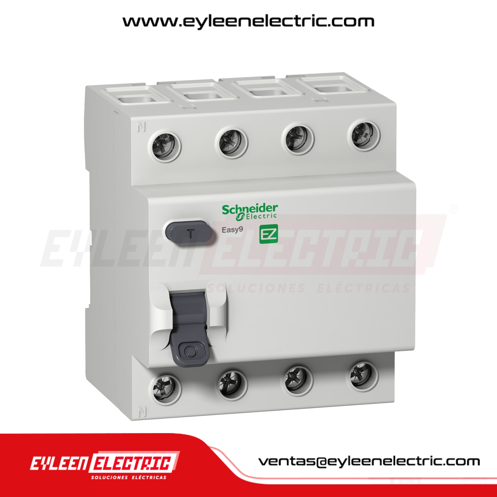 INTERRUPTOR DIFERENCIAL EASY9 RCCB 4X40A, 30MA, CLASE AC