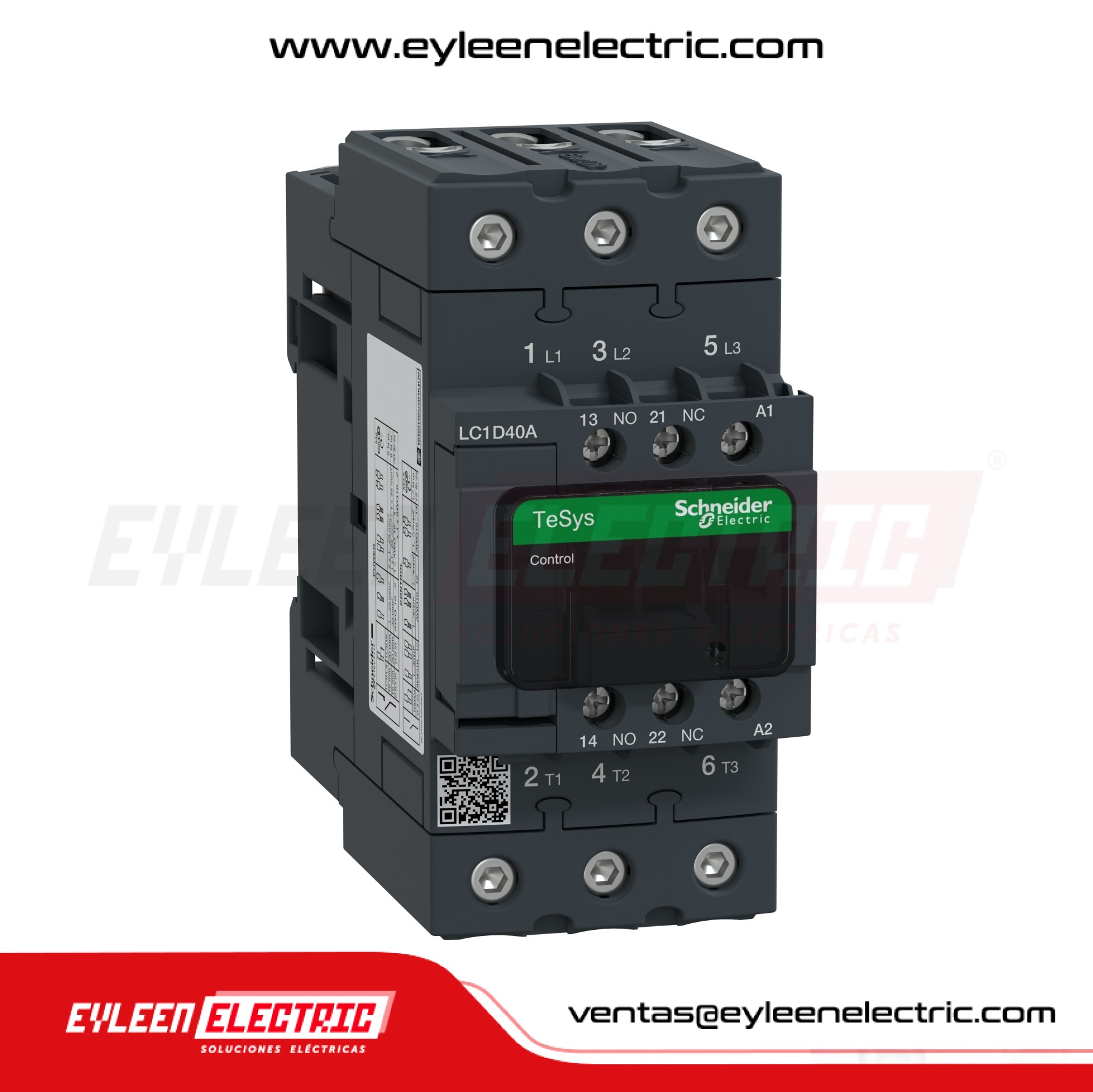 CONTACTOR TESYS D, 40A/AC3 - 60A/AC1, 1NA + 1NC, BOBINA: 24VAC