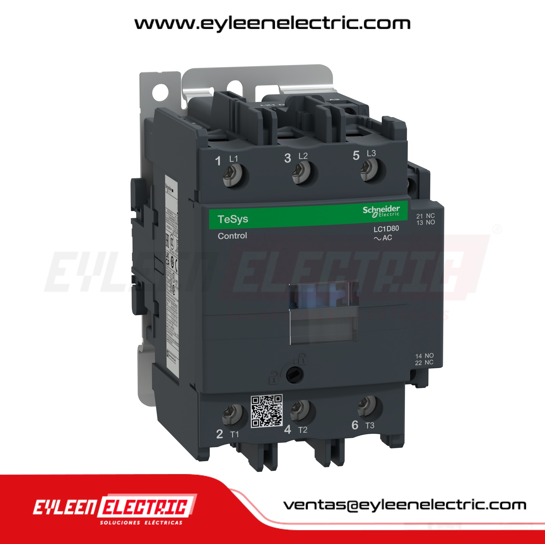 CONTACTOR TESYS D, 80A/AC3 - 125A/AC1, 1NA + 1NC, BOBINA: 24VAC