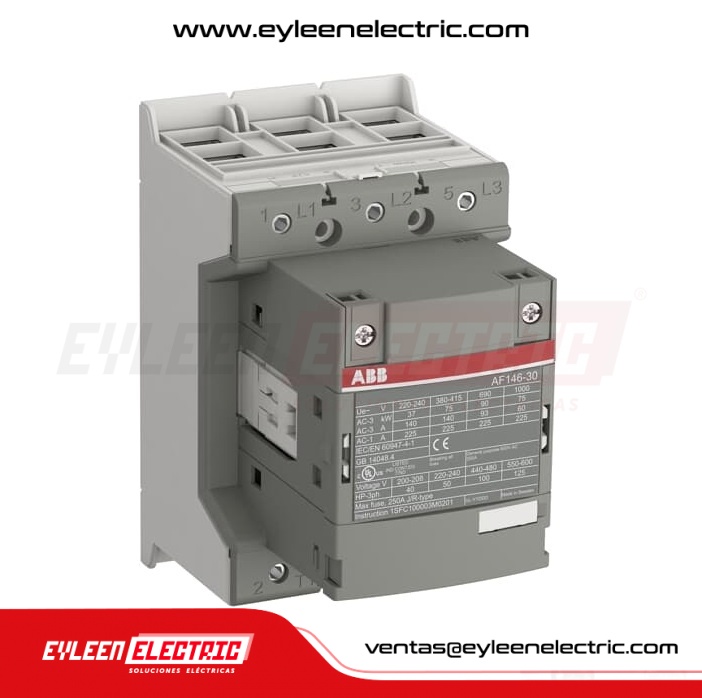 CONTACTOR AF146-30-00, 146A/AC3 - 225A/AC1, 0/NA 0/NC, BOBINA: 100-250VAC