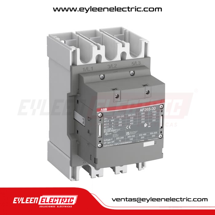 CONTACTOR AF265-30-00, 265A/AC3 - 400A/AC1, 0/NA 0/NC, BOBINA: 100-250VAC