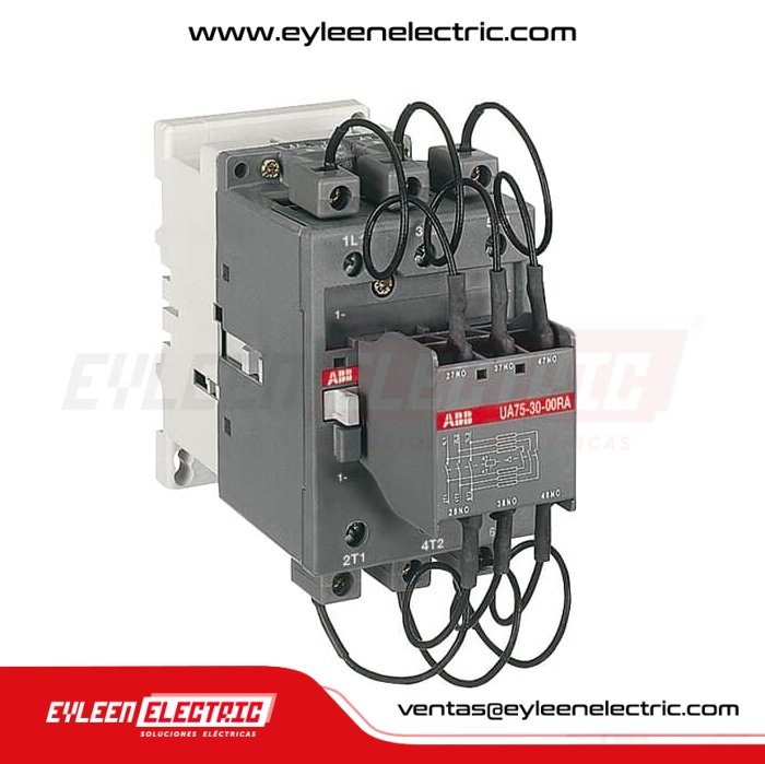 CONTACTOR PARA CONDENSADOR, UA75-30-00 RA, 35/50/65Kvar, 240/400/440VAC, 0/NA 0/NC, BOBINA: 110-120VAC