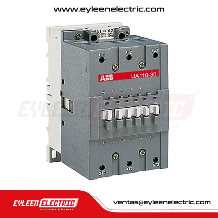 CONTACTOR PARA CONDENSADOR, UA110-30-00 RA, 45/80/85Kvar, 240/400/440VAC, 0/NA 0/NC, BOBINA: 230-240VAC