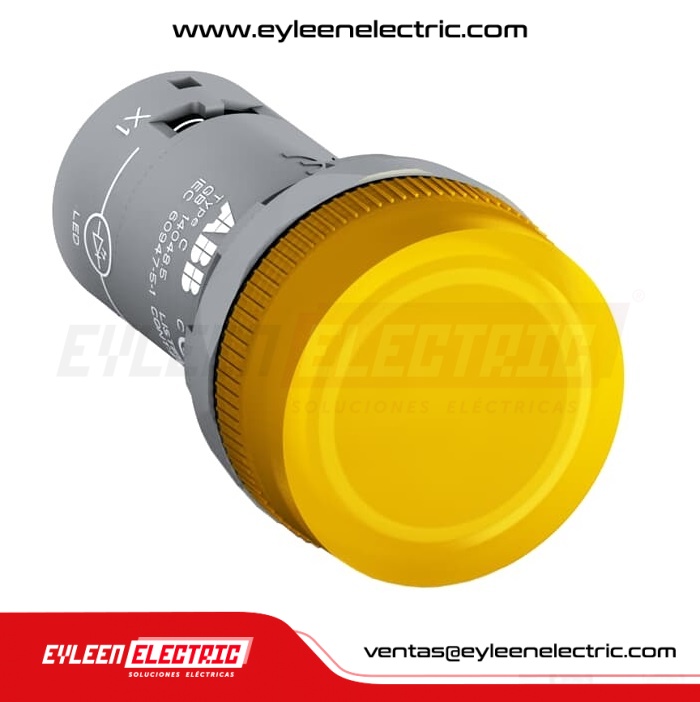 PORTALÁMPARA COMPACTA C/LED INCL. DE 22mm, CL2-513Y, AMARILLO,  110-130VAC
