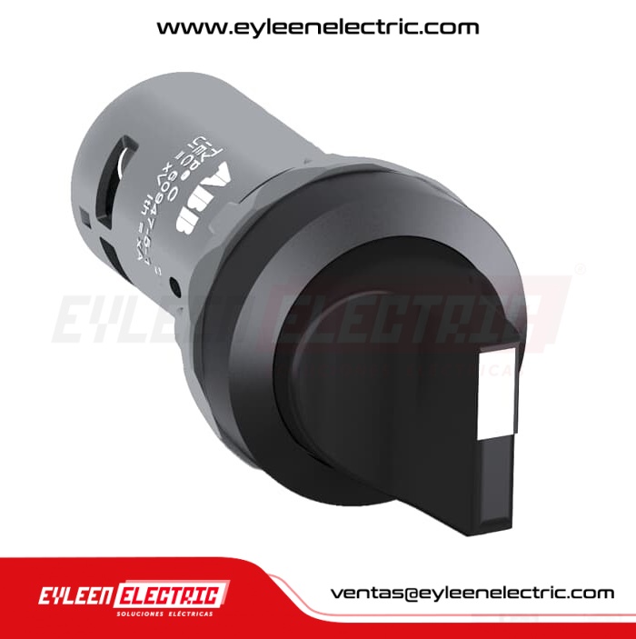 SELECTOR DE 3 POSICIONES 1-0-2, CON RETOR. A POSIC. CENTRAL, C3SS2-10B-20, NEGRO, 2NA