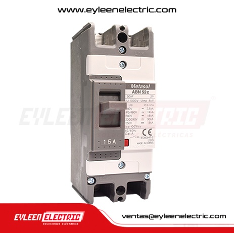 INTERRUPTOR DE CAJA MOLDEADA FIJA, 2X15A, ABN52C, 30KA/240V