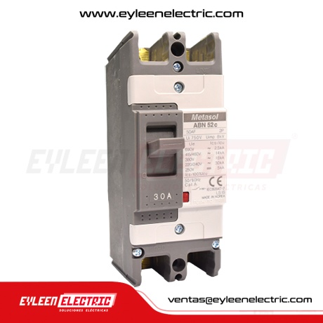 INTERRUPTOR DE CAJA MOLDEADA FIJA, 2X30A, ABN52C, 30KA/240V