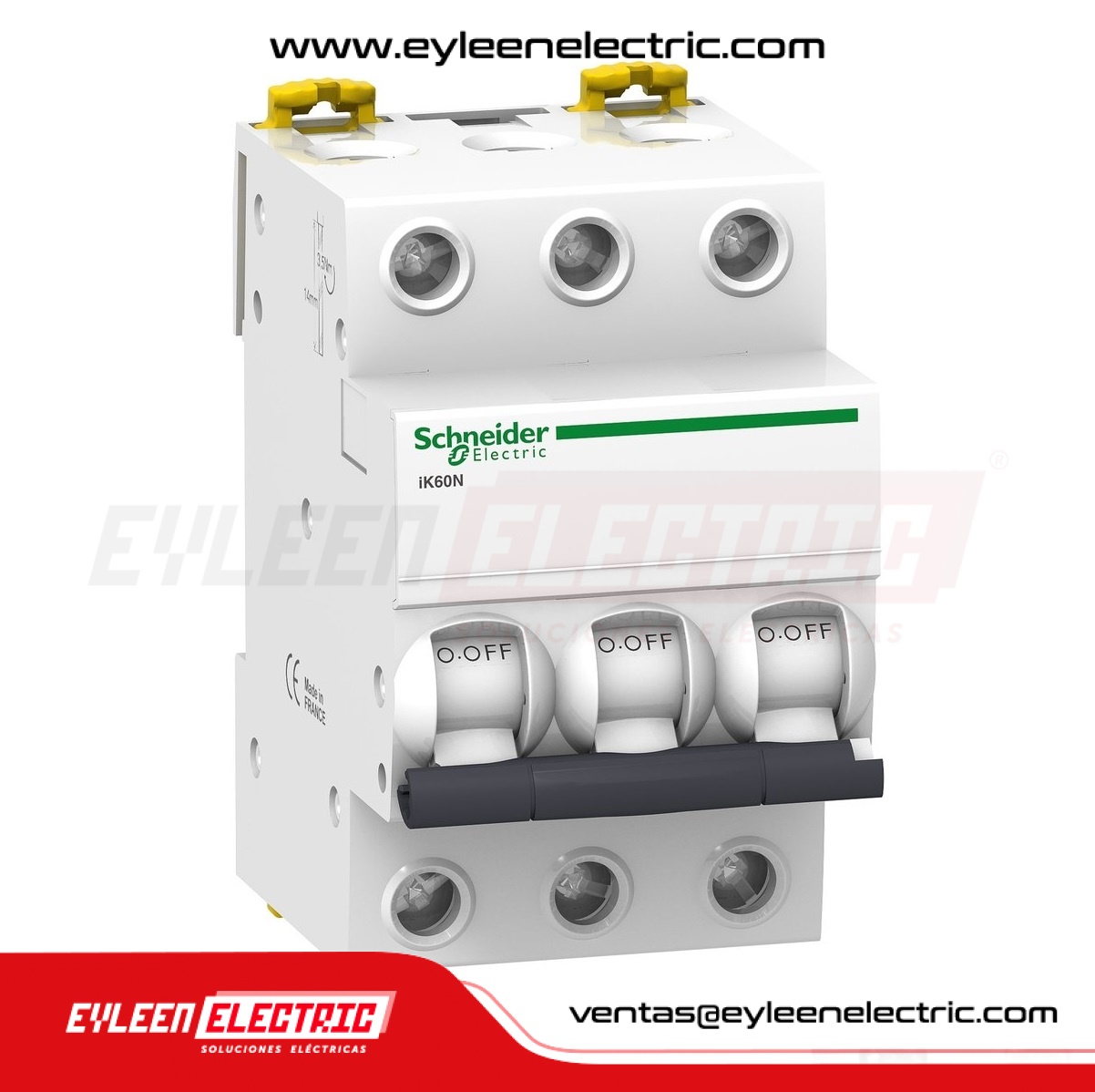 INTERRUPTOR TERMOMAGNETICO RIEL DIN ACTI9 IK60N, 3X32A, 10/5KA, 110/230V, CURVA C