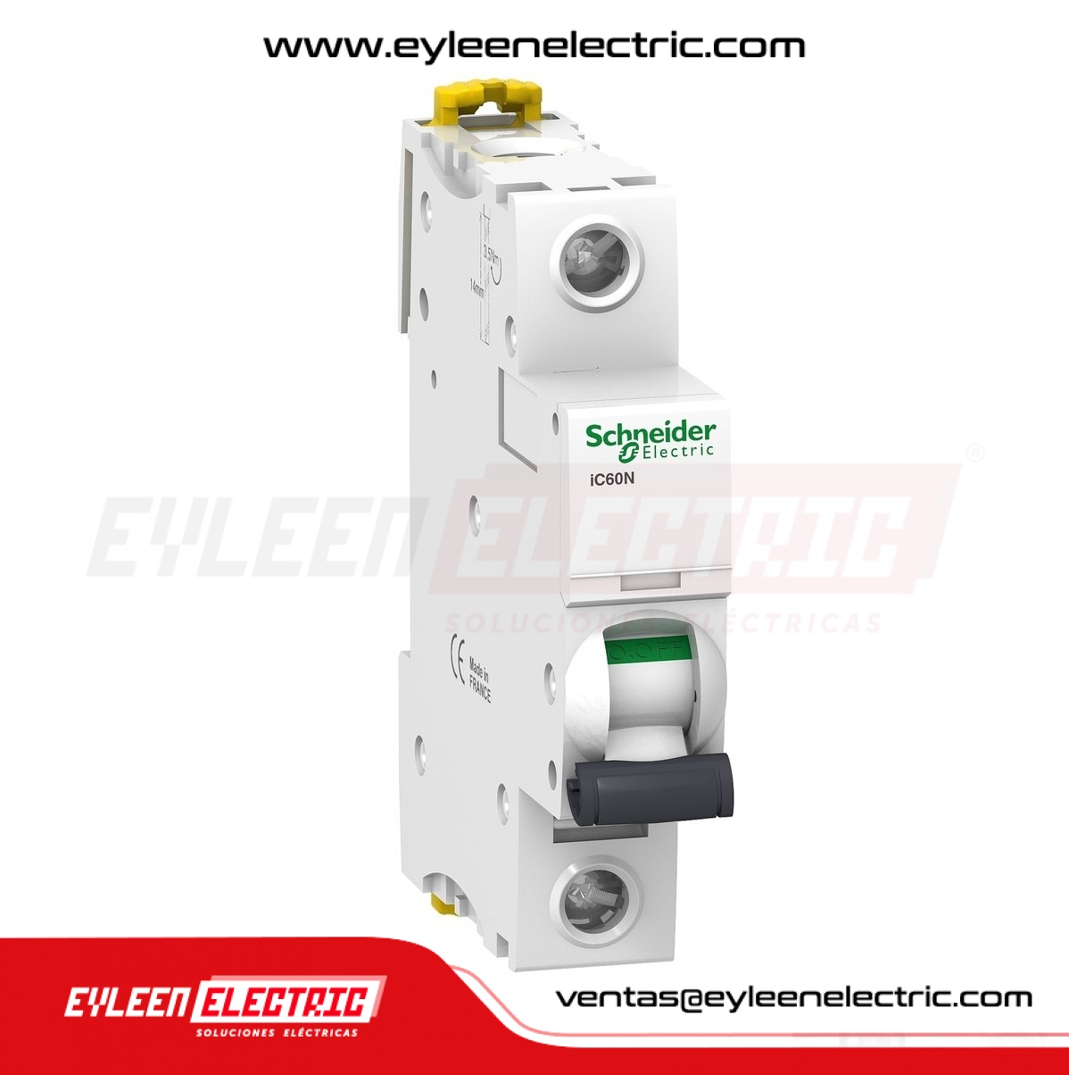 INTERRUPTOR TERMOMAGNETICO RIEL DIN ACTI 9 IC60N, 1X2A, 50/50/3kA, 110/230/415VAC, CURVA C