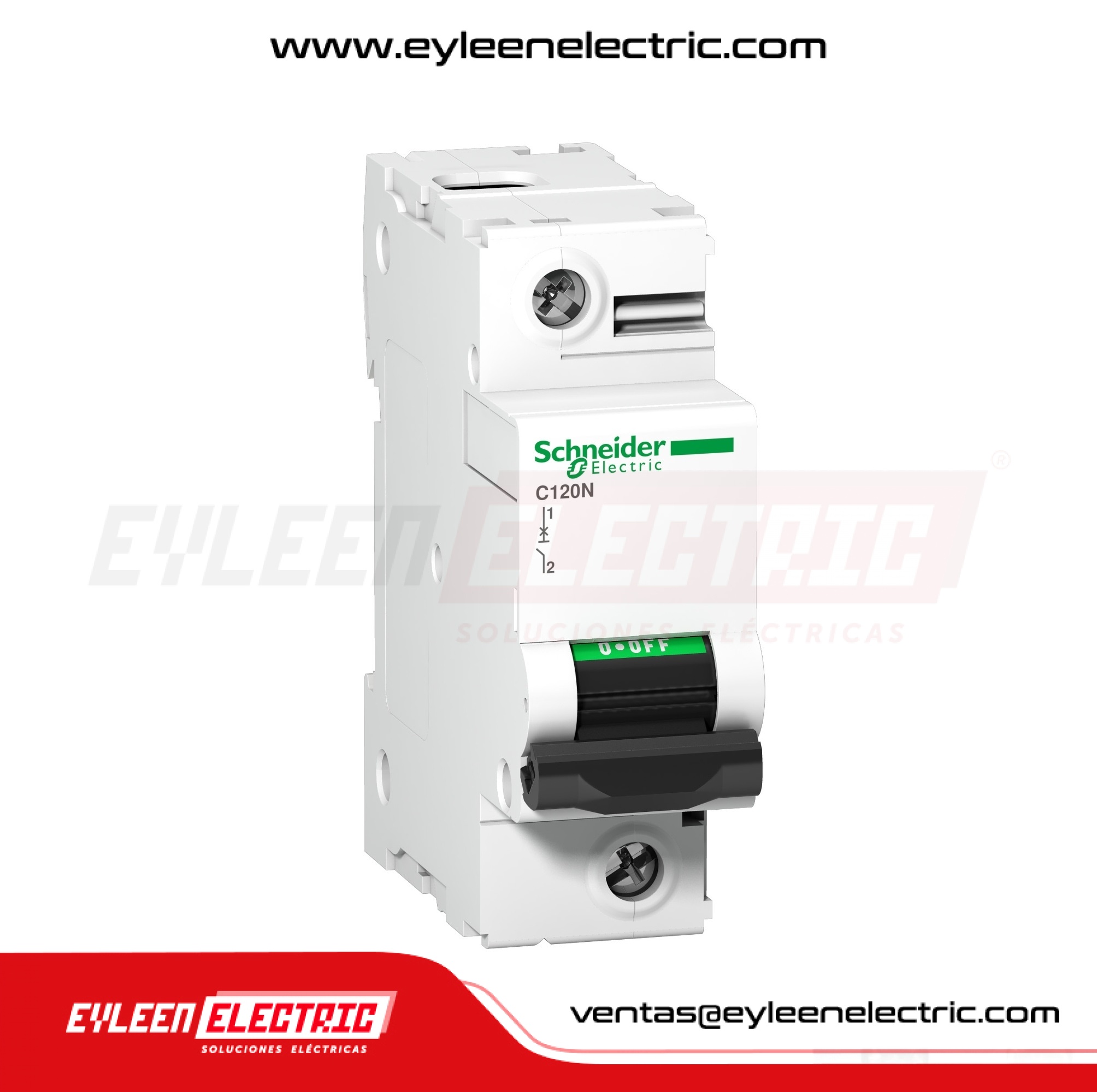 INTERRUPTOR TERMOMAGNETICO RIEL DIN ACTI9 IC120N, 1X100A, 20/10/3kA, 110/230/415VAC, CURVA C