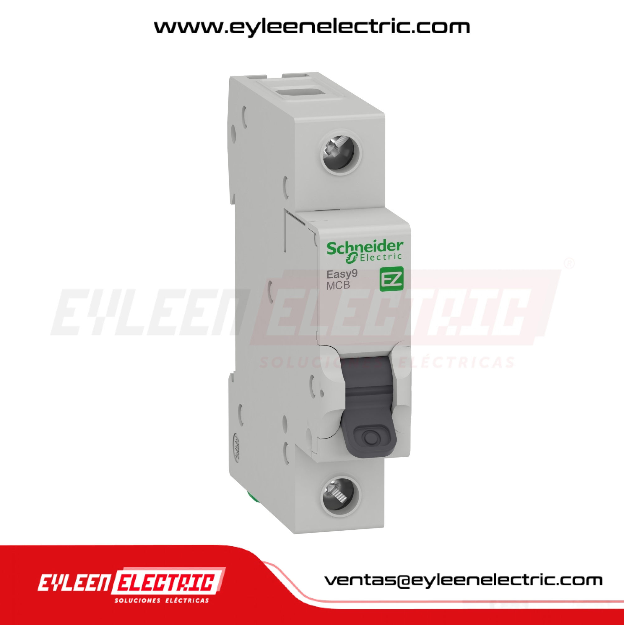 INTERRUPTOR TERMOMAGNETICO RIEL DIN EASY9 MCB 1X10A, 10/6KA, 230/400V, CURVA C