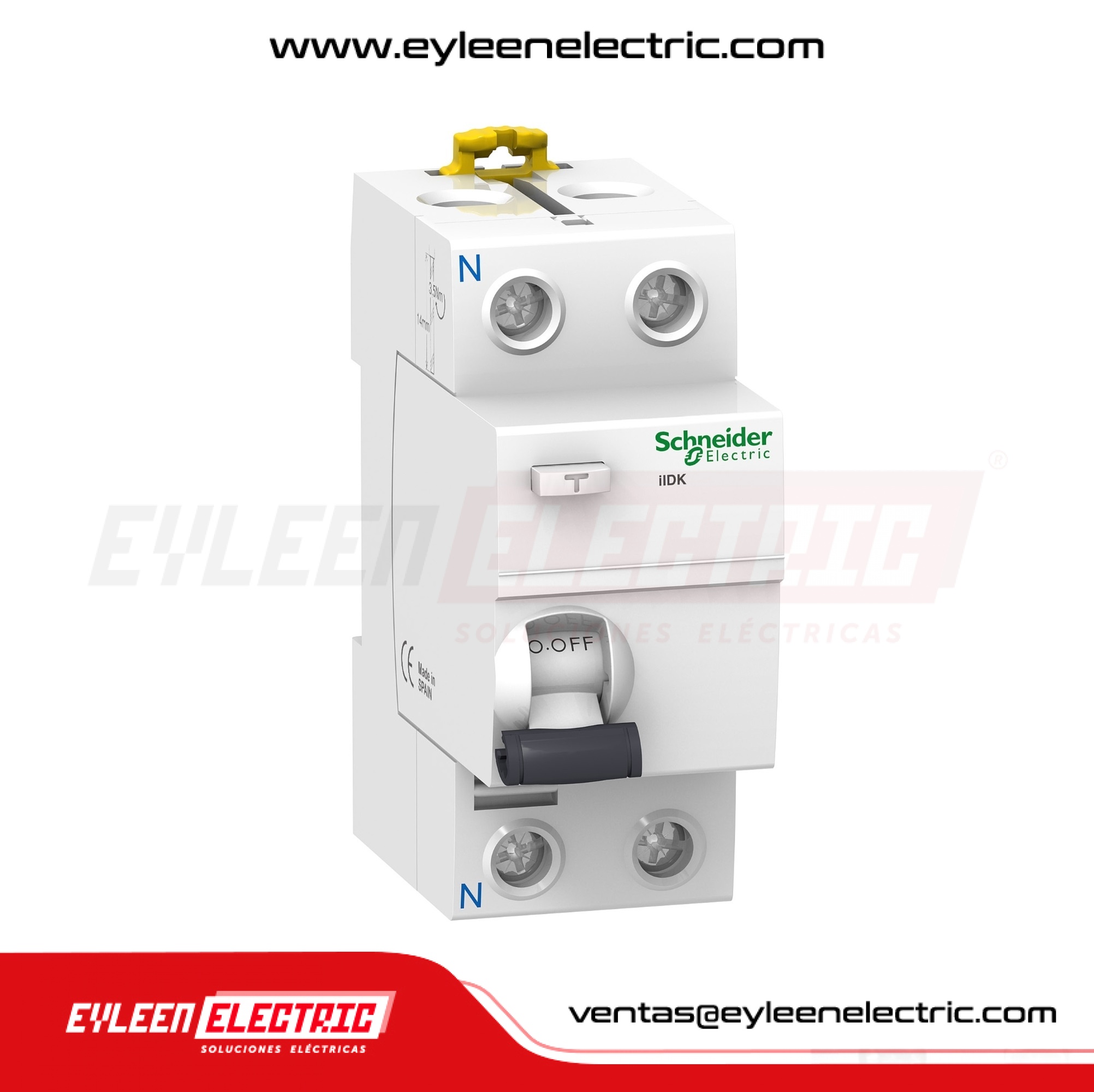 INTERRUPTOR DIFERENCIAL RIEL DIN ACTI9 iIDK, 2X40A, 30MA, CLASE AC