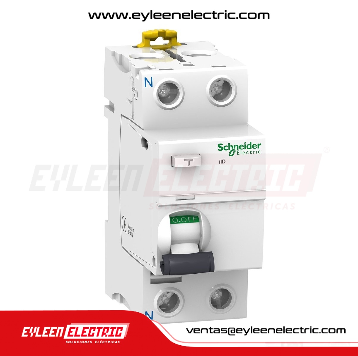 INTERRUPTOR DIFERENCIAL RIEL DIN ACTI9 iIDsi, 2X40A, 30mA, CLASE A-SI